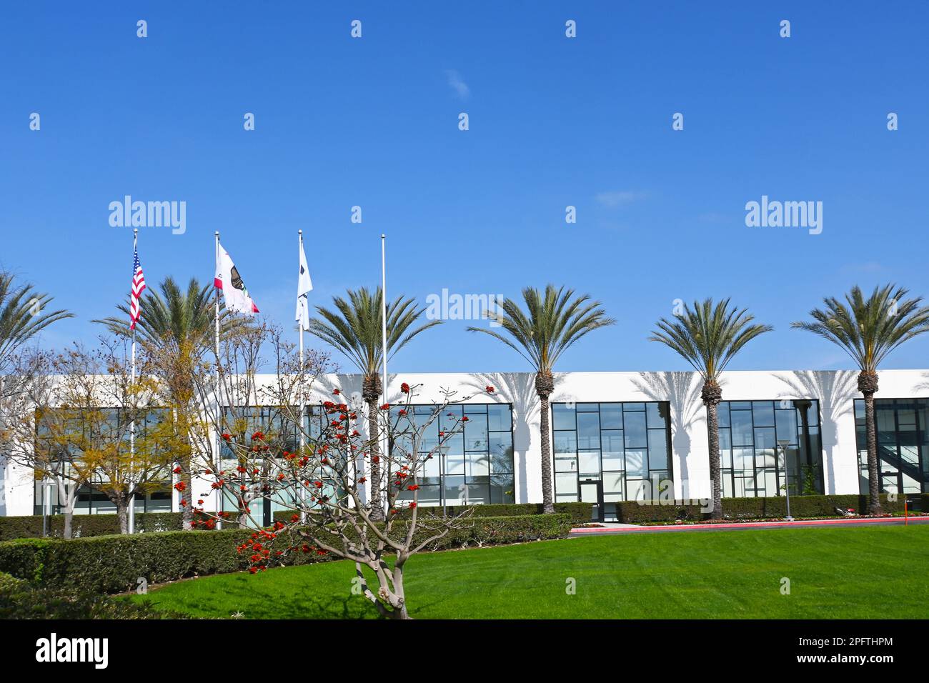 IRVINE, CALIFORNIA - 17 MAR 2023: The Kia America Headquarters Campus on Peters Canyon Road. Stock Photo