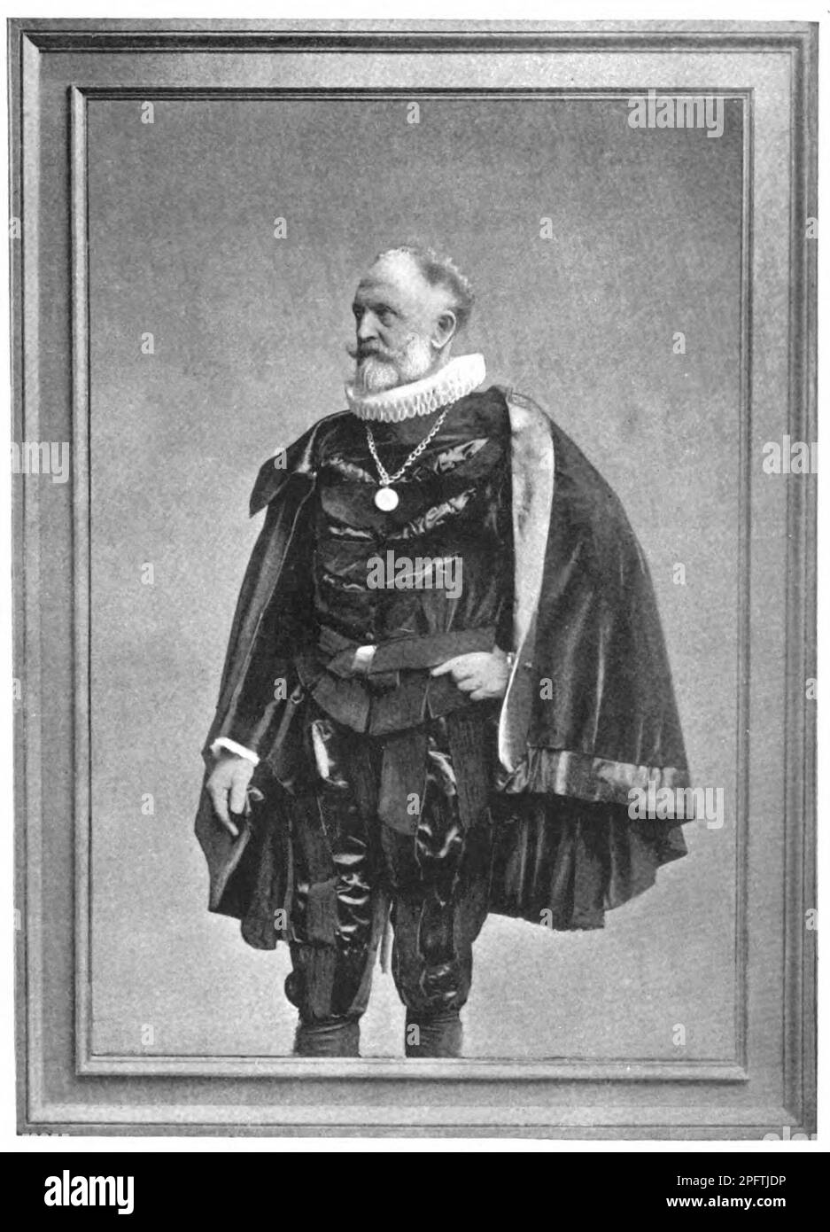 Atherton Blight in tableau vivant as Rubens's portrait of Henri IV of France, 1891 Stock Photo