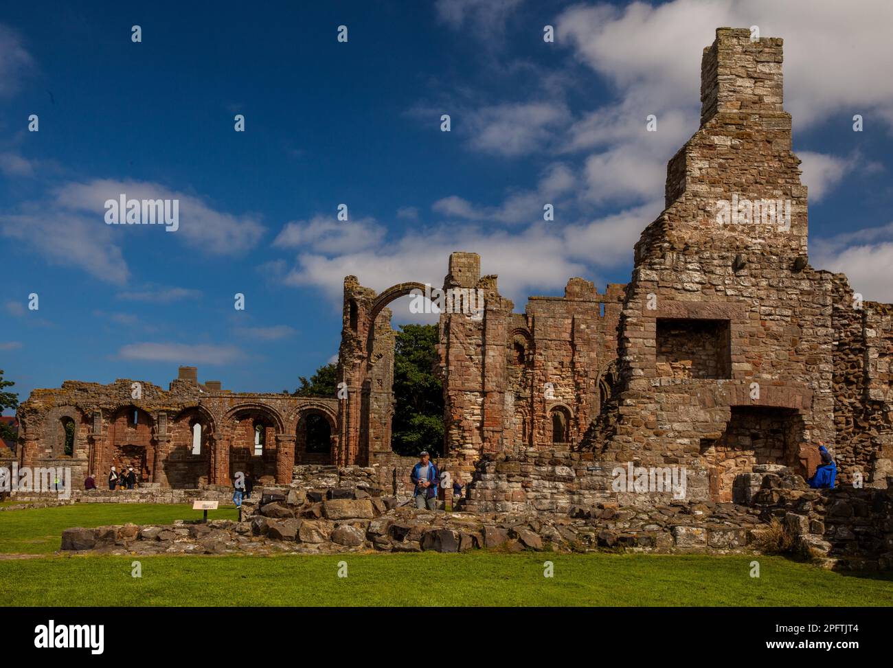 Abbey, Lindisfarne, Northumberland, UK Stock Photo