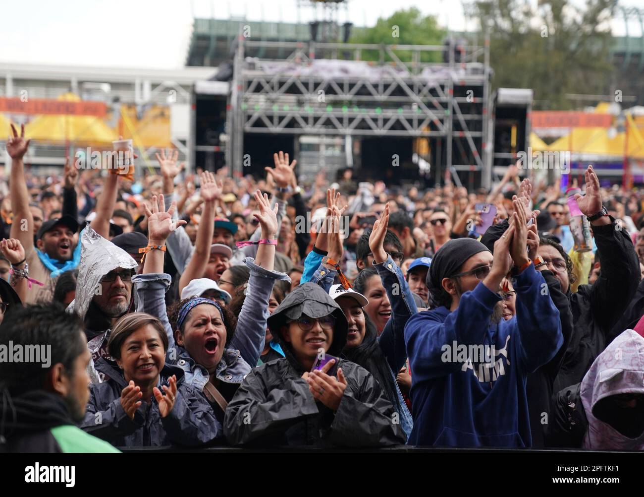 Music fans cheer at the Vive Latino music festival in Mexico City