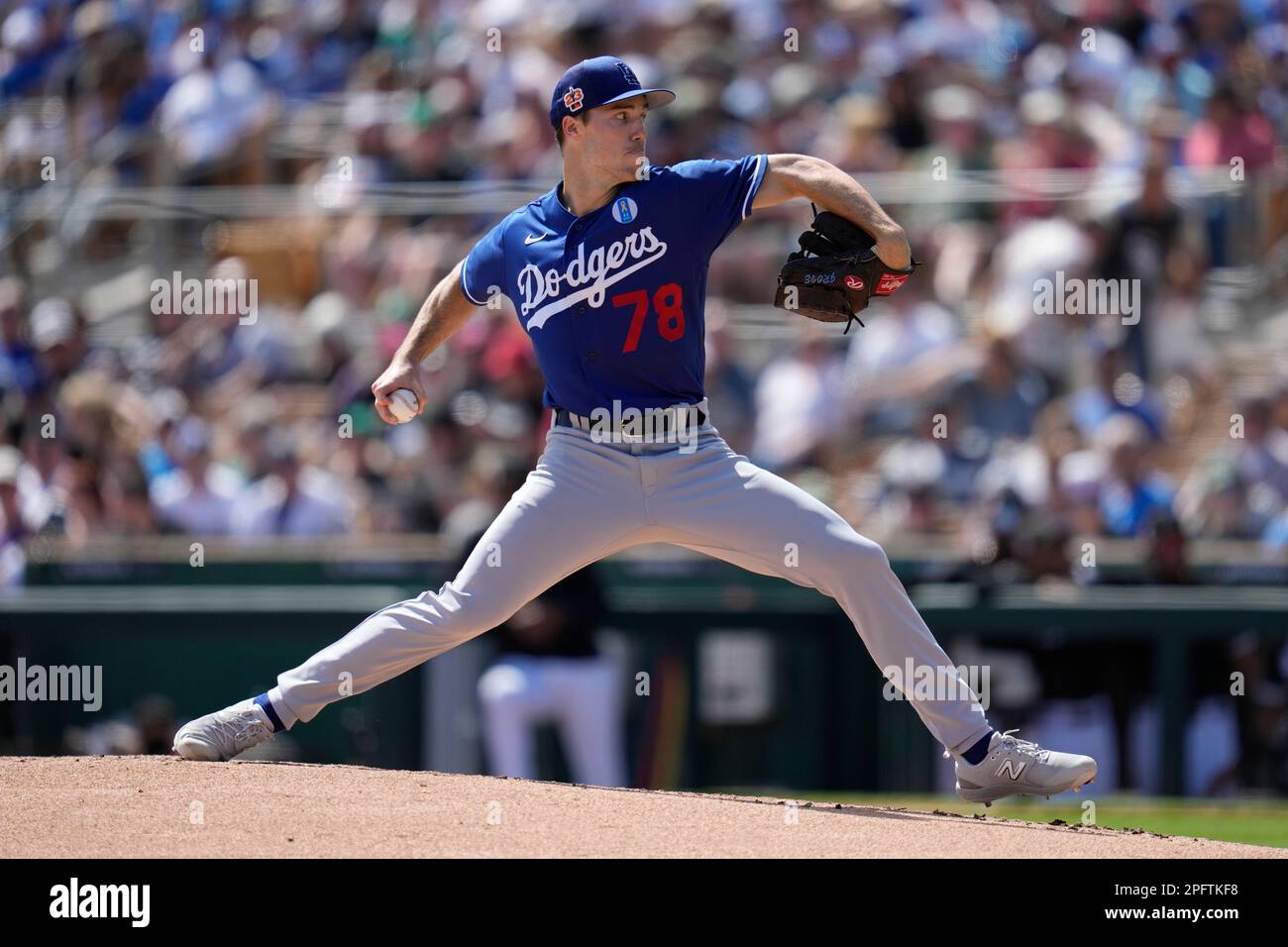 Los Angeles Dodgers starting pitcher Michael Grove (78) throws during