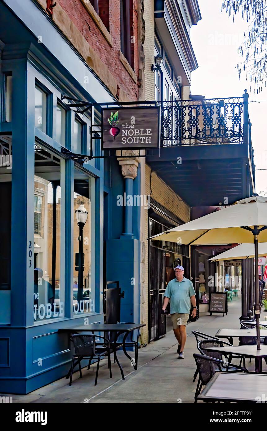 Tables line the sidewalk in front of The Noble South restaurant on ...