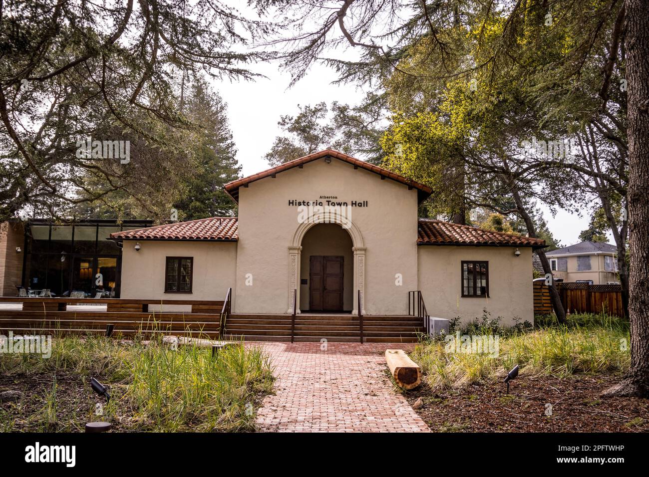 The Atherton California Historic Town Hall Stock Photo - Alamy