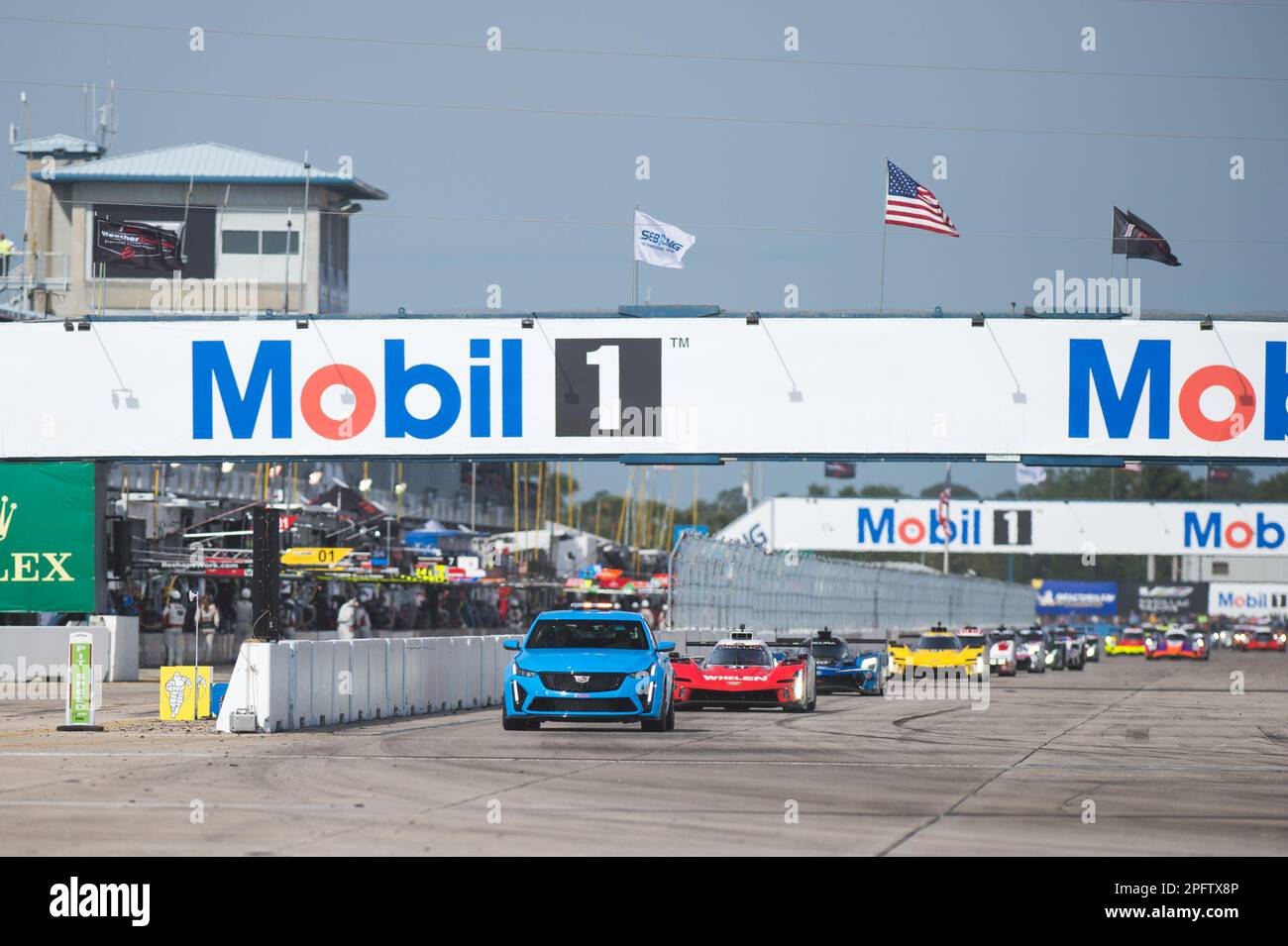 Restart during the Mobil 1 Twelve Hours of Sebring 2023, 2nd round of the 2023 IMSA SportsCar Championship, from March 15 to 18, 2023 on the Sebring International Raceway in Sebring, Florida, USA - Photo: Jan-patrick Wagner/DPPI/LiveMedia Stock Photo