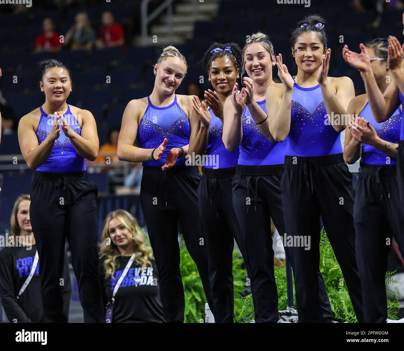 March 18, 2023 The Florida gymnastics team during warmups of the 2023