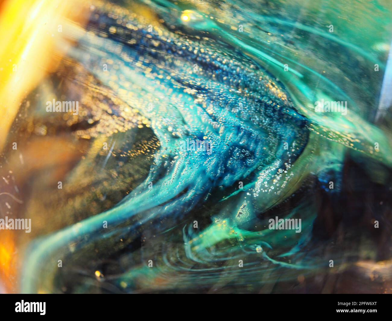 Macro shot of multicolored blown glass Stock Photo