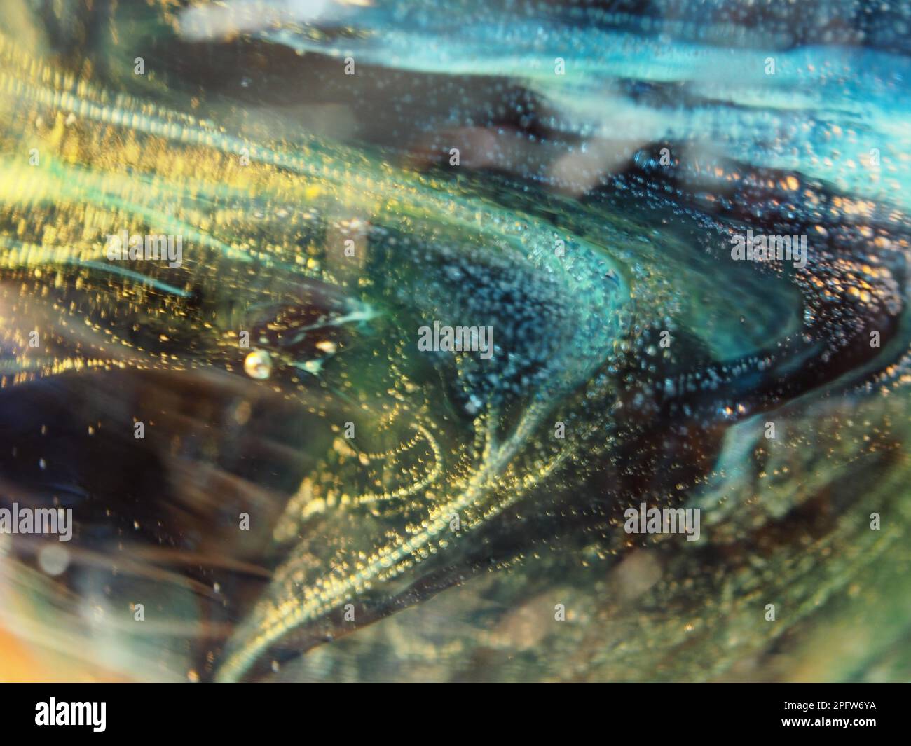 Macro shot of multicolored blown glass Stock Photo
