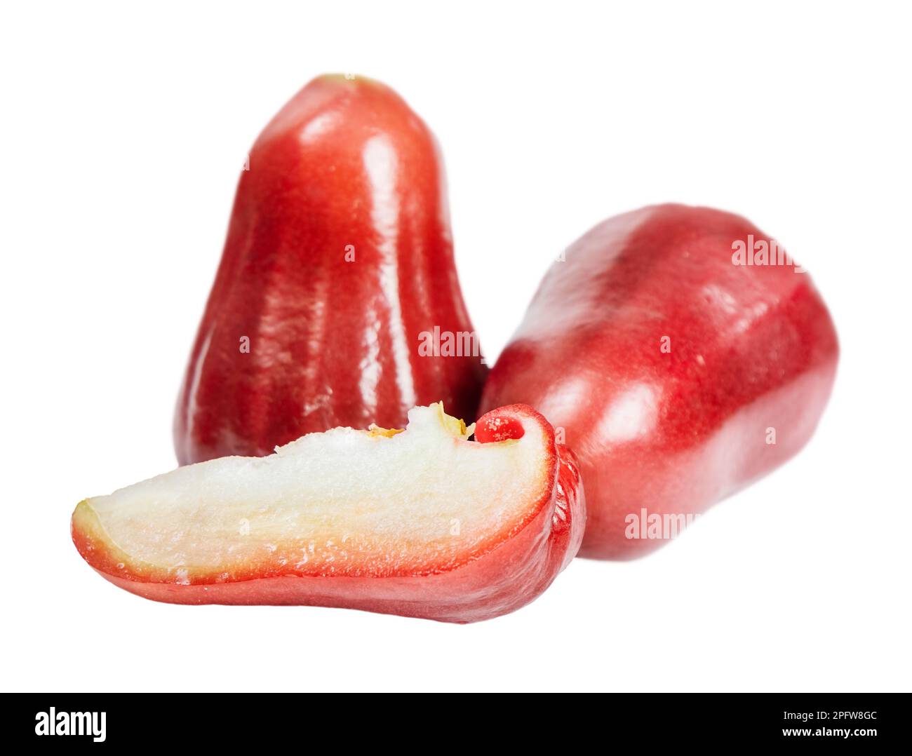 Pink chinese rose apple isolated on white background Stock Photo