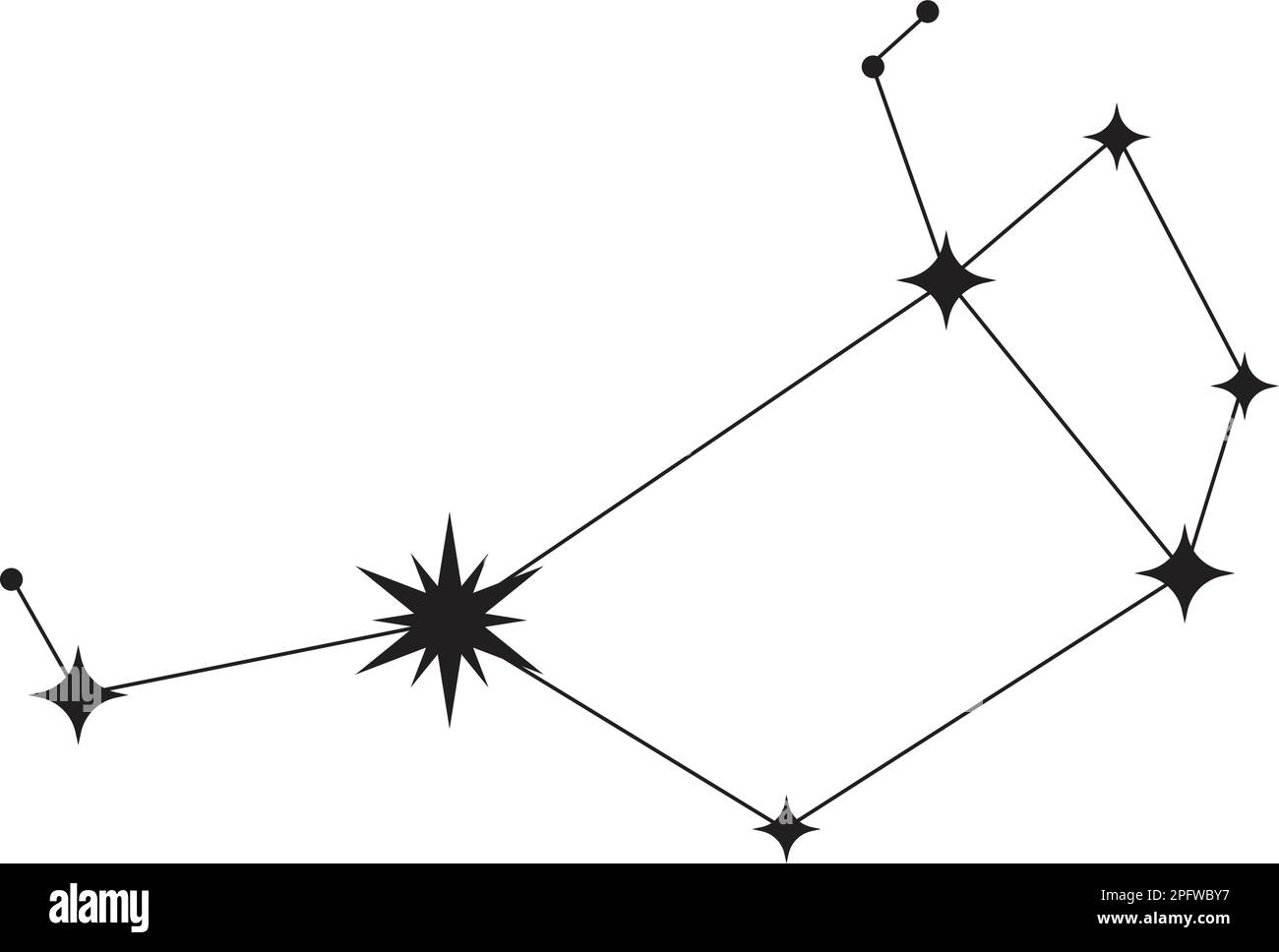 Pleiades constellation of stars vector icon design. Flat icon. Stock Vector