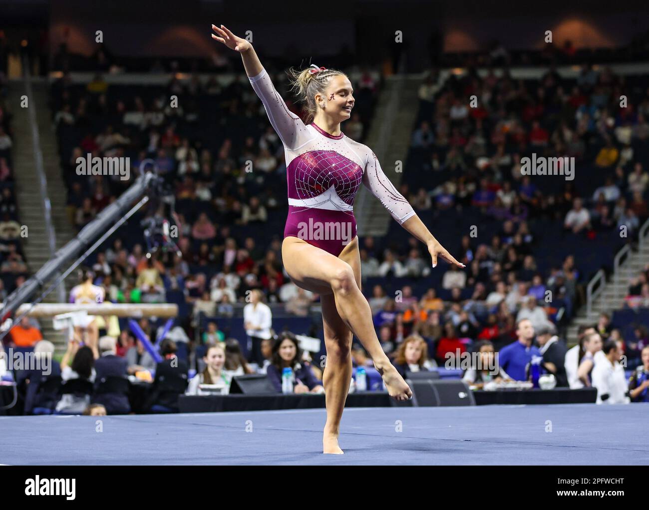 March 18, 2023: Alabama's Lilly Hudson competes on the floor exercise ...