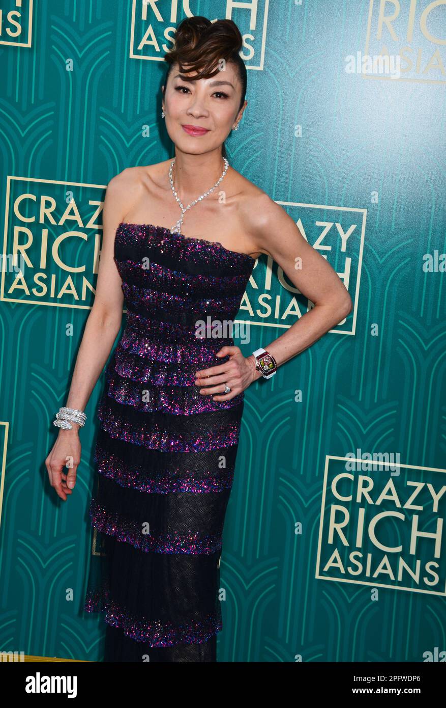 Michelle Yeoh 094 arrives at the Warner Bros. Pictures' 'Crazy Rich Asians' premiere at the TCL Chinese Theatre IMAX on August 7, 2018 in HollywoodRichard Belzer, Comedian and Law & Order- SVU Mainstay, Dead at 78    © Tsuni / USA a Michelle Yeoh 094 Stock Photo
