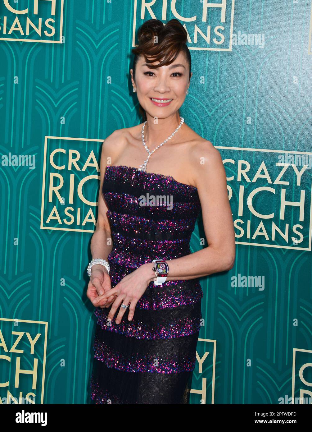 Michelle Yeoh 097 arrives at the Warner Bros. Pictures' 'Crazy Rich Asians' premiere at the TCL Chinese Theatre IMAX on August 7, 2018 in HollywoodRichard Belzer, Comedian and Law & Order- SVU Mainstay, Dead at 78    © Tsuni / USA a   Michelle Yeoh 097 Stock Photo