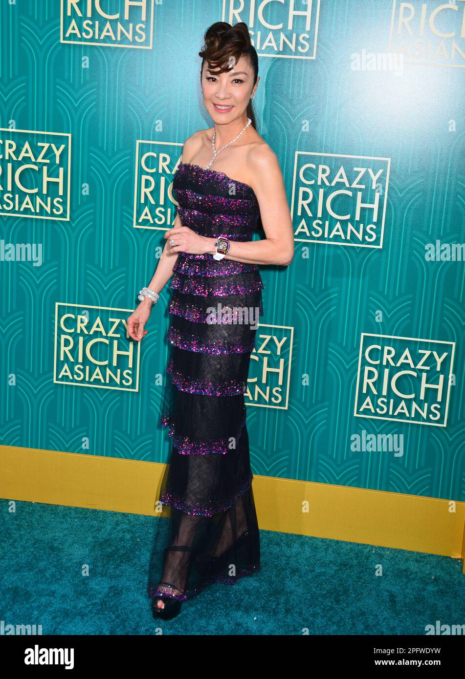 Michelle Yeoh 101 arrives at the Warner Bros. Pictures' 'Crazy Rich Asians' premiere at the TCL Chinese Theatre IMAX on August 7, 2018 in HollywoodRichard Belzer, Comedian and Law & Order- SVU Mainstay, Dead at 78    © Tsuni / USA Michelle Yeoh 101 Stock Photo