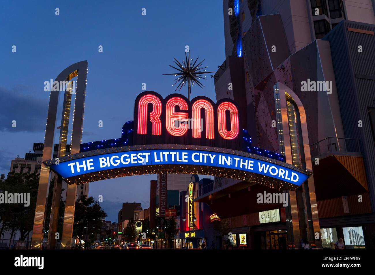 The famous light sign of Reno, Nevada Stock Photo Alamy