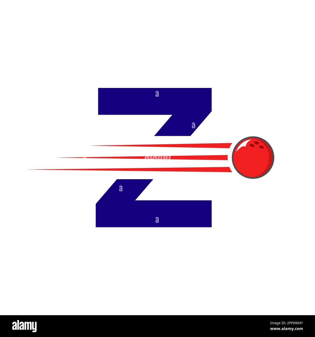 Initial Letter Z Bowling Logo. Bowling Ball Symbol Vector Template Stock Vector