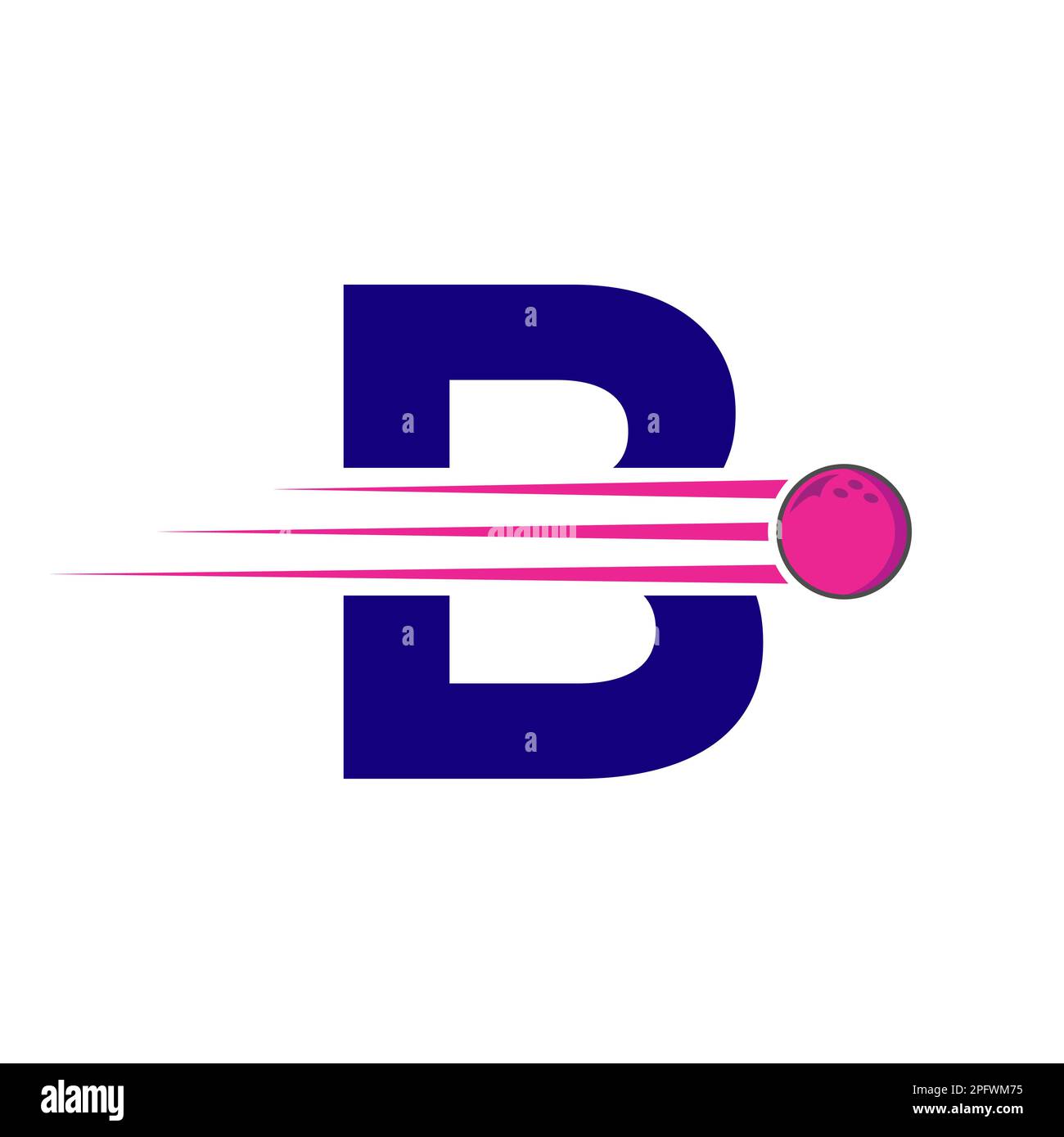 Initial Letter B Bowling Logo. Bowling Ball Symbol Vector Template ...