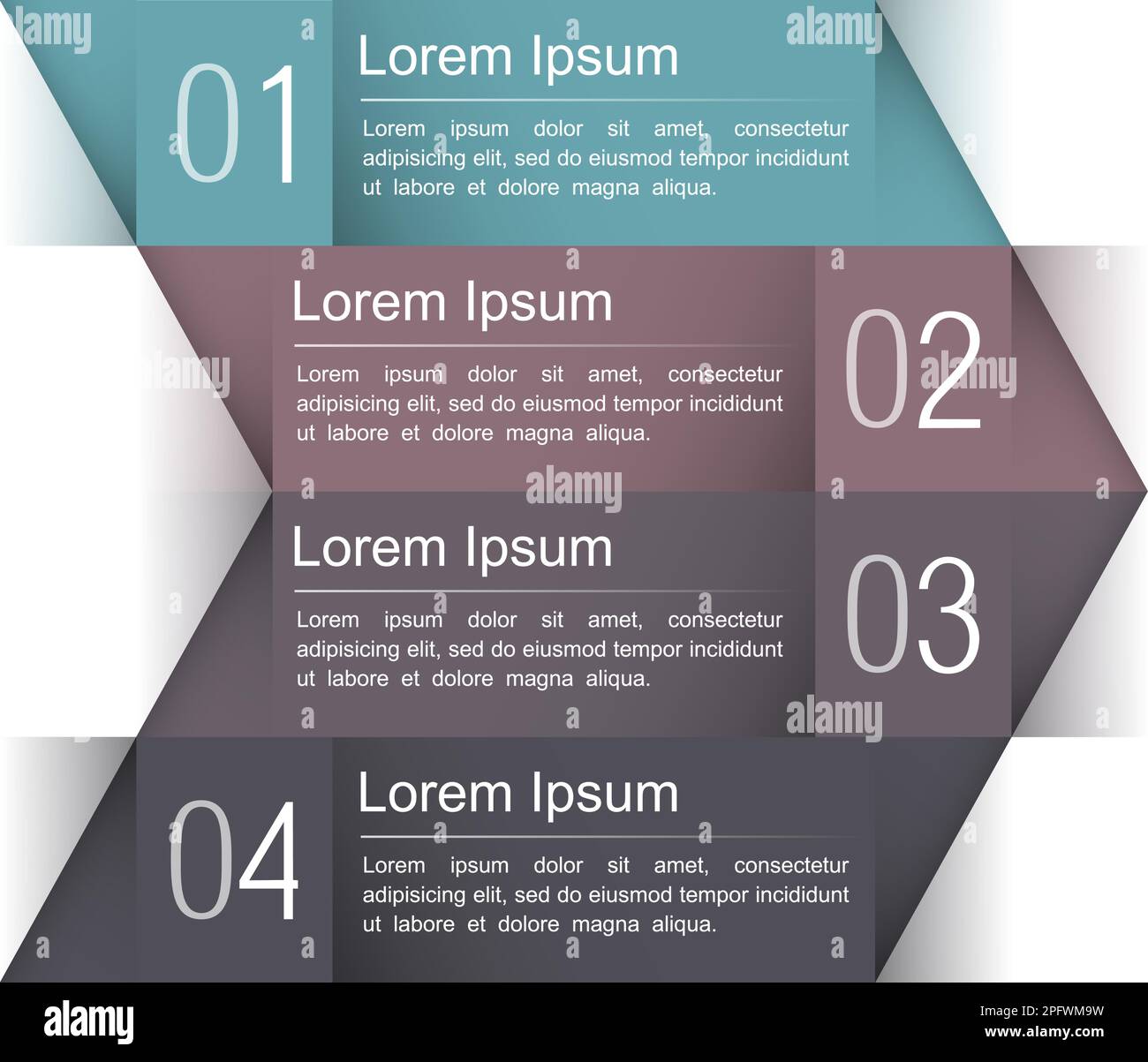 Modern infographics design template with four elements, vector eps10 ...