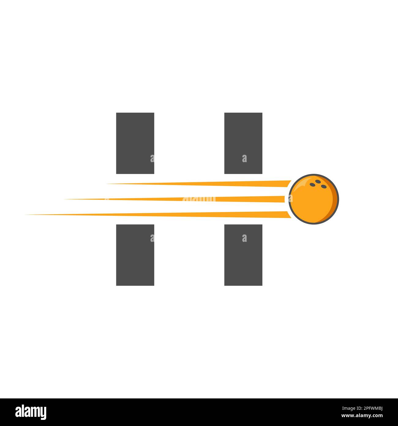 Initial Letter H Bowling Logo. Bowling Ball Symbol Vector Template Stock Vector