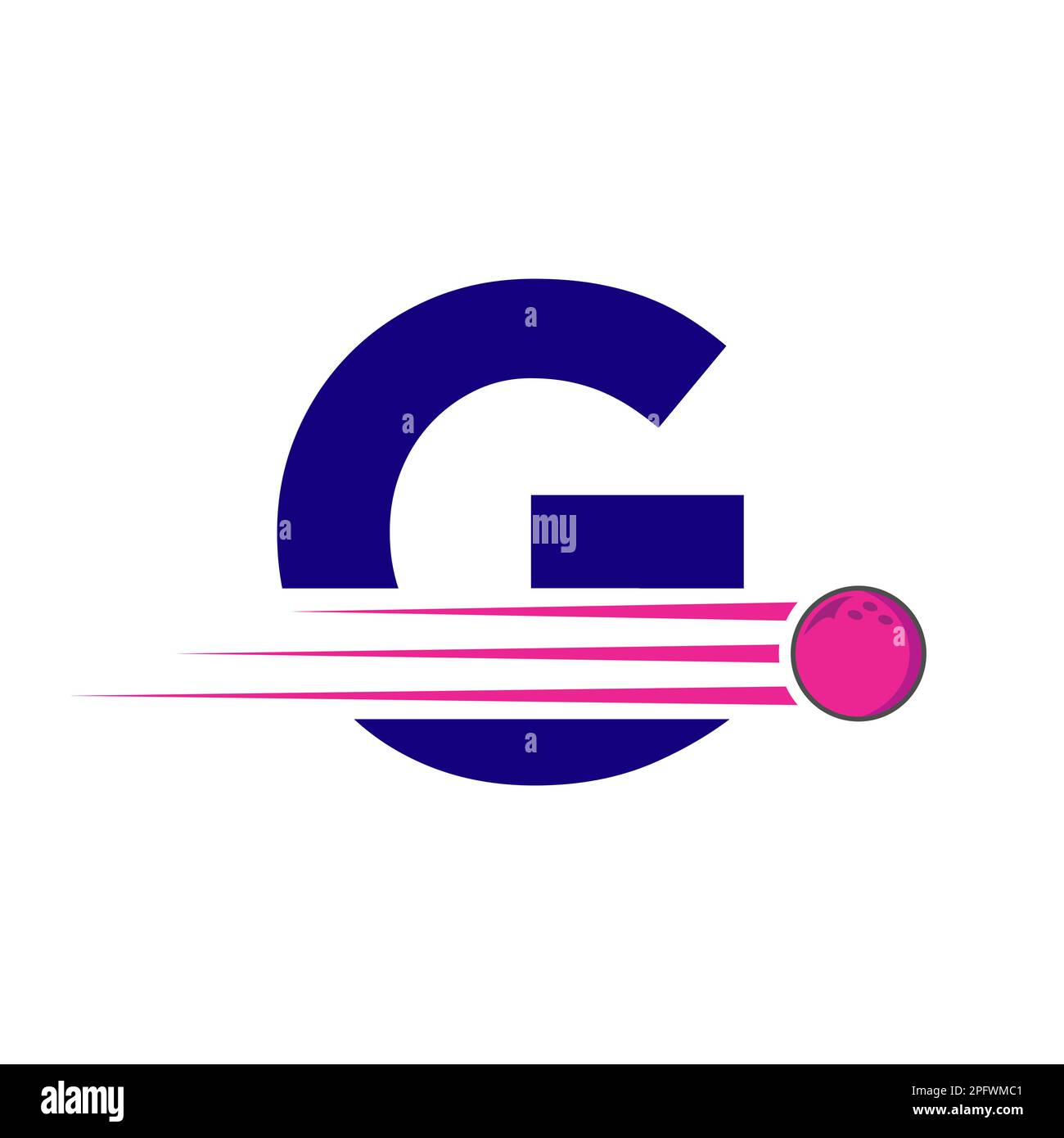 Initial Letter G Bowling Logo. Bowling Ball Symbol Vector Template Stock Vector