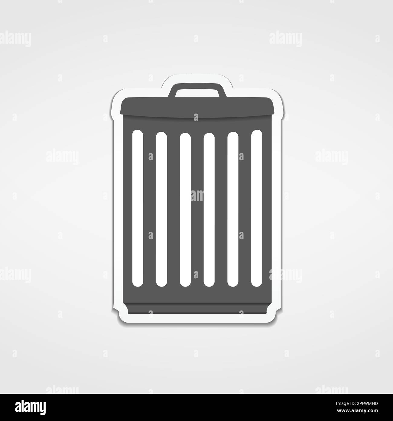 Trash can icon sticker, vector eps10 illustration Stock Vector Image ...
