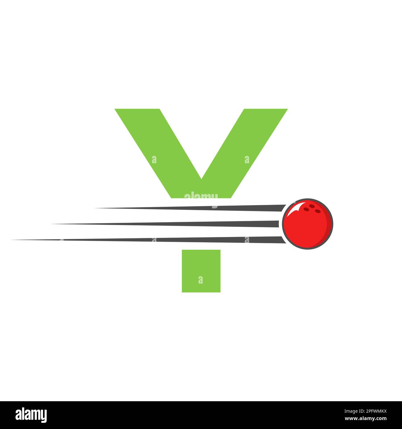 Initial Letter Y Bowling Logo. Bowling Ball Symbol Vector Template Stock Vector