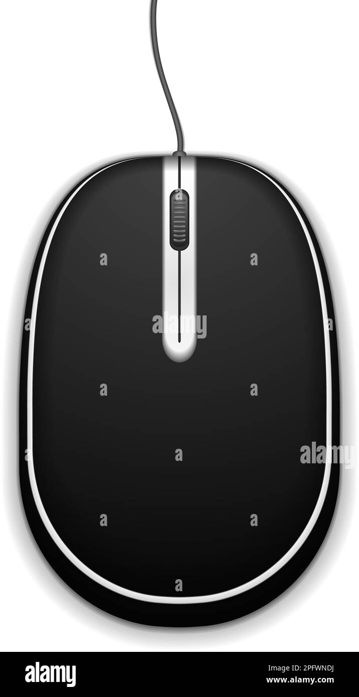 Black computer mouse on white background, vector eps10 illustration