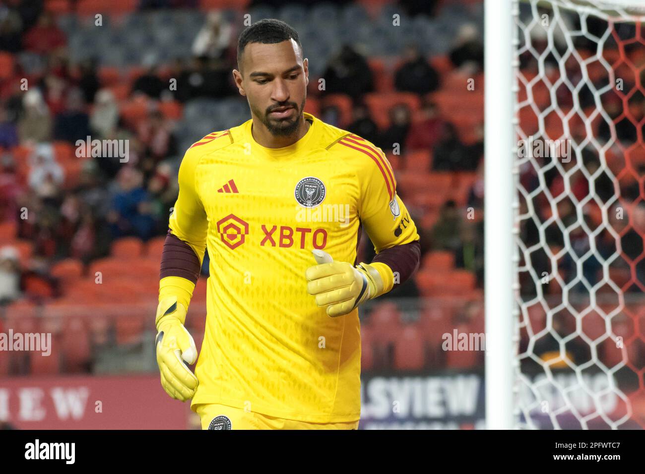 Toronto, Ontario, Canada. 18th Mar, 2023. Drake Callender #1 in action during the MLS game between Toronto FC and Inter Miami CF at BMO field in Toronto. The game ended 2-0 (Credit Image: © Angel Marchini/ZUMA Press Wire) EDITORIAL USAGE ONLY! Not for Commercial USAGE! Stock Photo