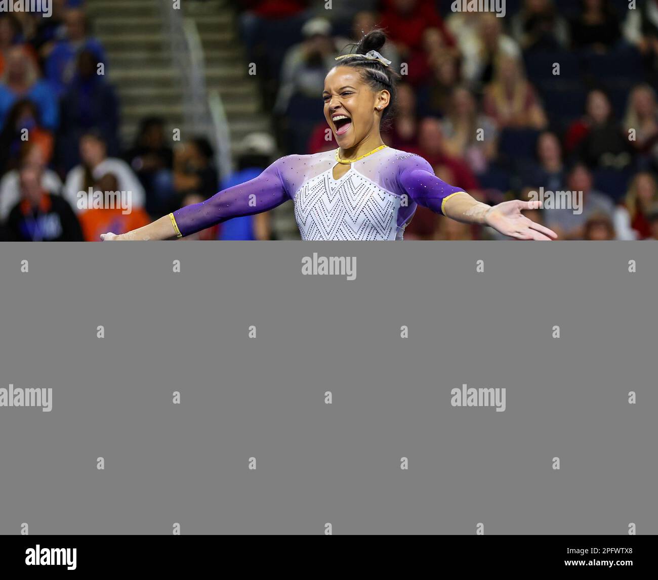 March 18, 2023 LSU's Haleigh Bryant performs her floor rotuine during