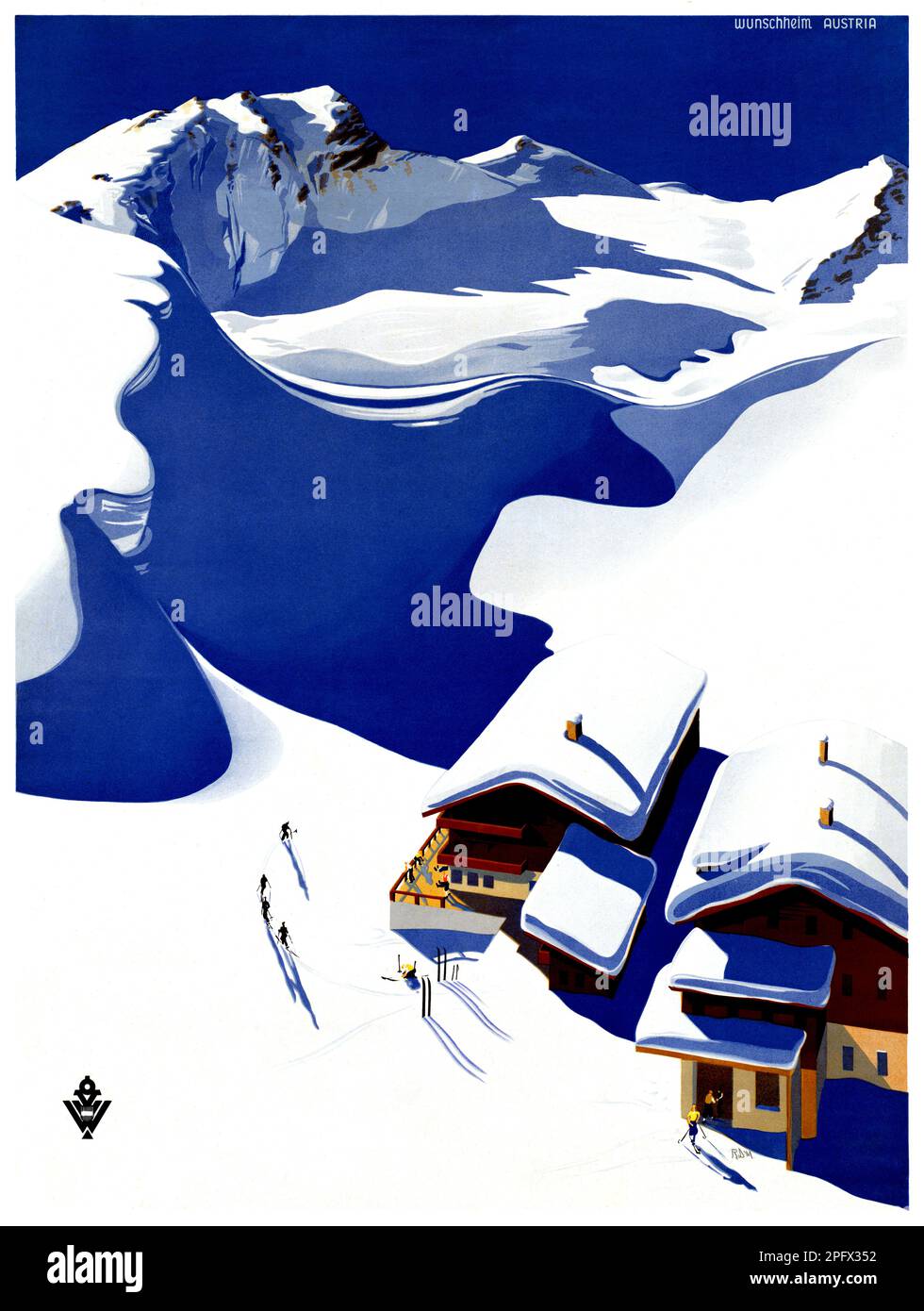 Austria by Erich von Wunschheim (dates unknown). Poster published in 1937. Stock Photo