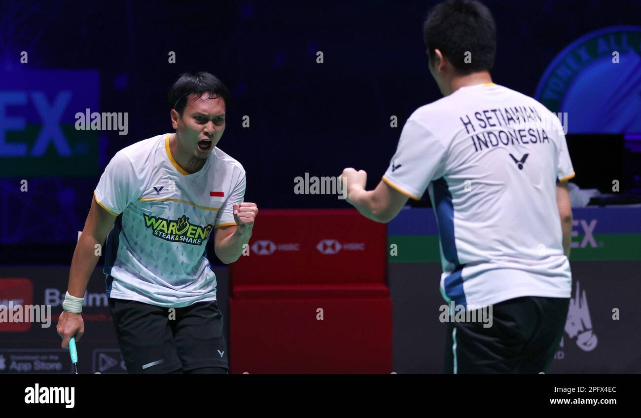 Birmingham, UK. 18th Mar, 2023. Mohammad Ahsan (L) and Hendra Setiawan ...