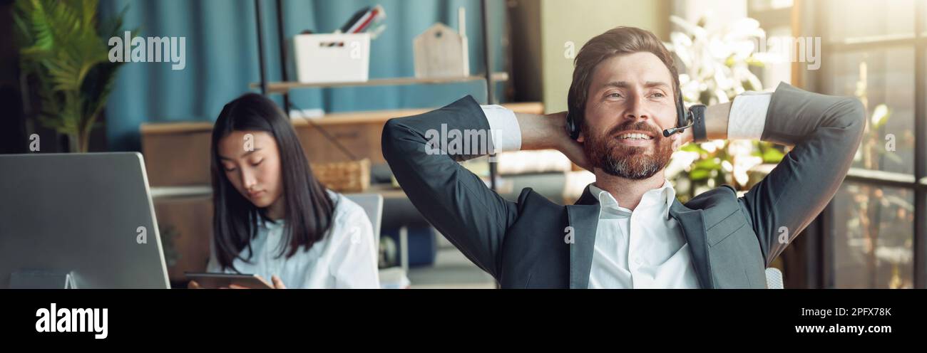 Well Rested Person At Work Banner rest hi-res stock photography and images - Alamy