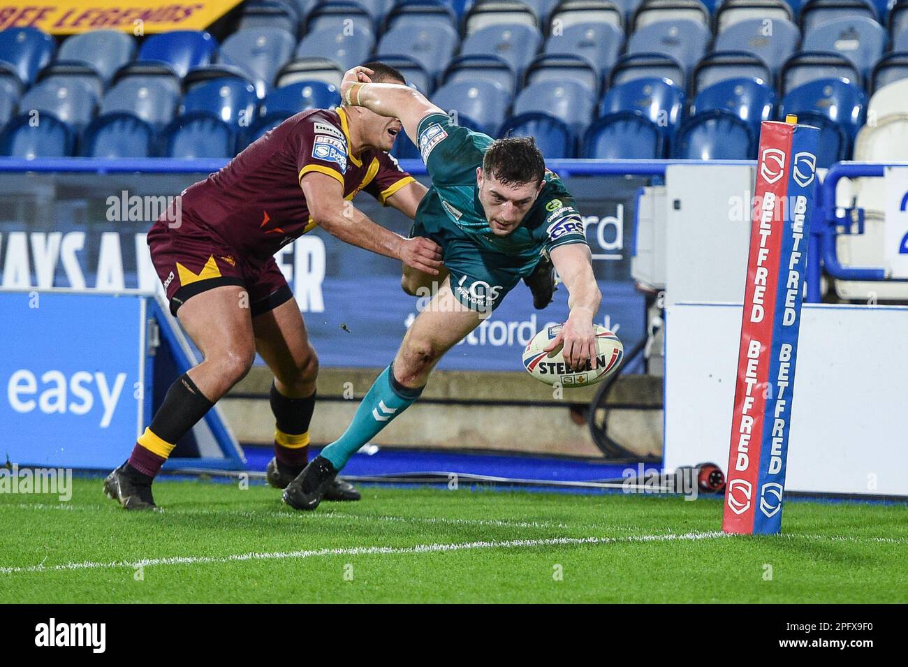 Huddersfield, England - 17th March 2023 - Jake Wardle of Wigan Warriors ...