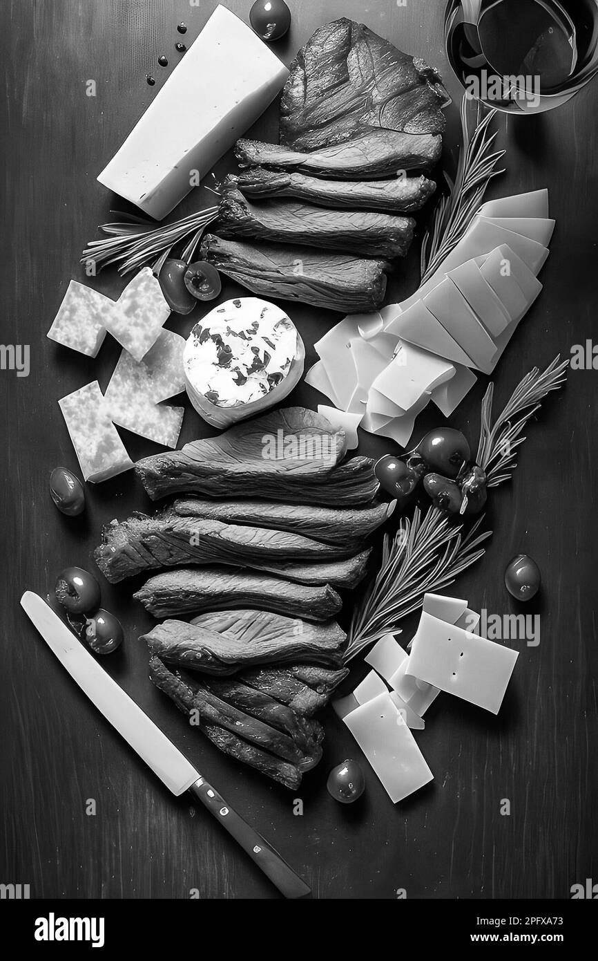 Beef steak Black and White Stock Photos & Images - Alamy