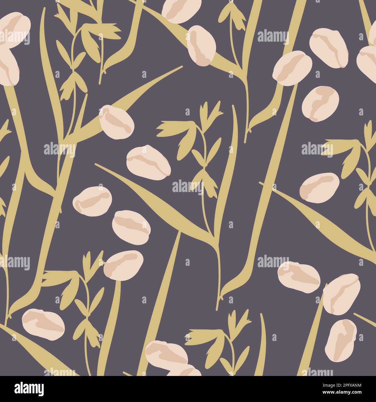 Seamless cornflakes pattern. Vector seamless pattern, hand drawn illustration. Oat flakes seamless background. Stock Vector