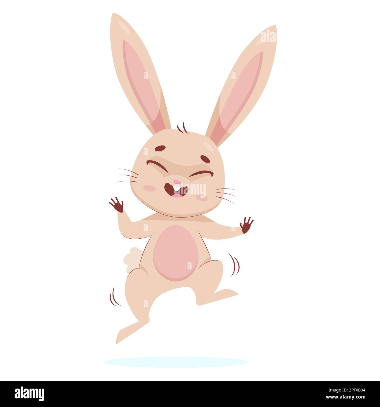 Funny bunny jumping cartoon vector illustration Stock Vector Image