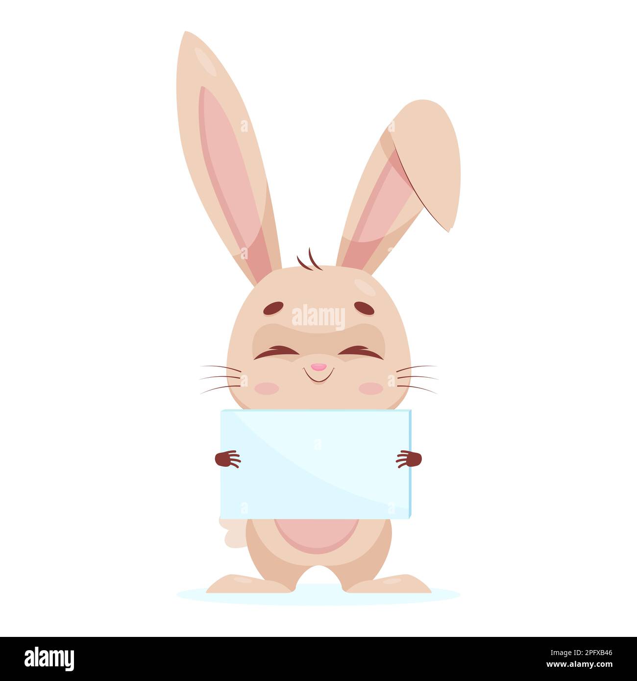 Adorable bunny with letter cartoon vector illustration Stock Vector ...