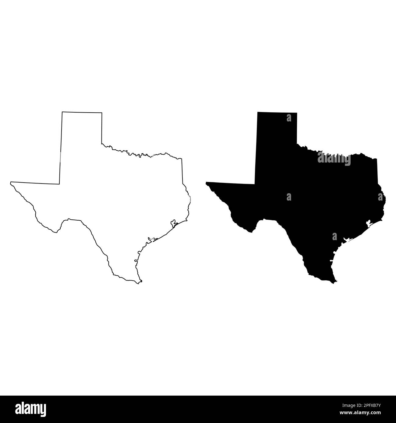 Set of Texas map shape, united states of america. Flat concept vector