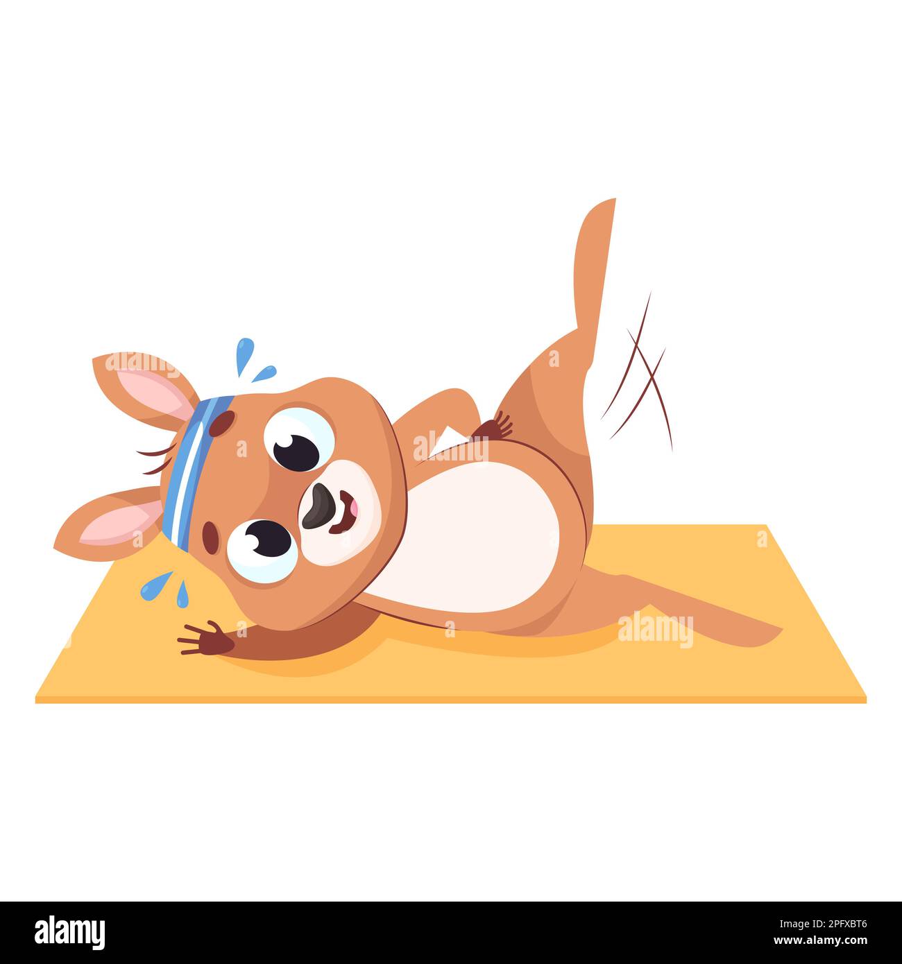 Kangaroo stretching legs cartoon vector illustration Stock Vector Image ...
