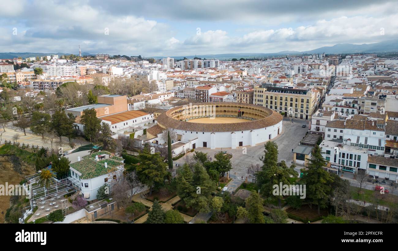 The bullring of the Royal Cavalry of Ronda, Spain Stock Photo