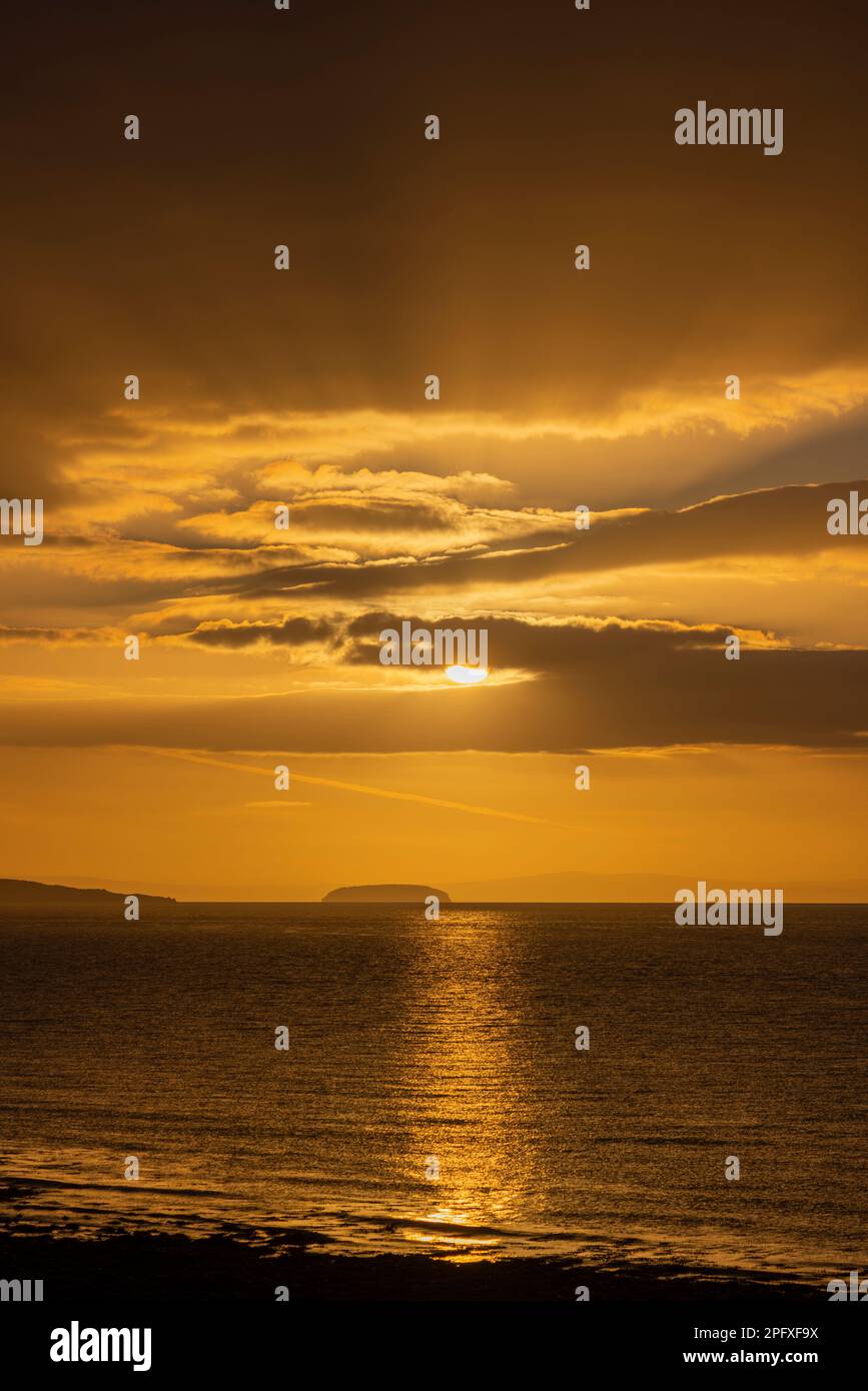 Streak of sunlight going across the channel Stock Photo Alamy