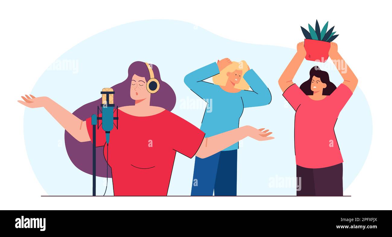 Teenage girl covering ears Stock Vector Images Alamy