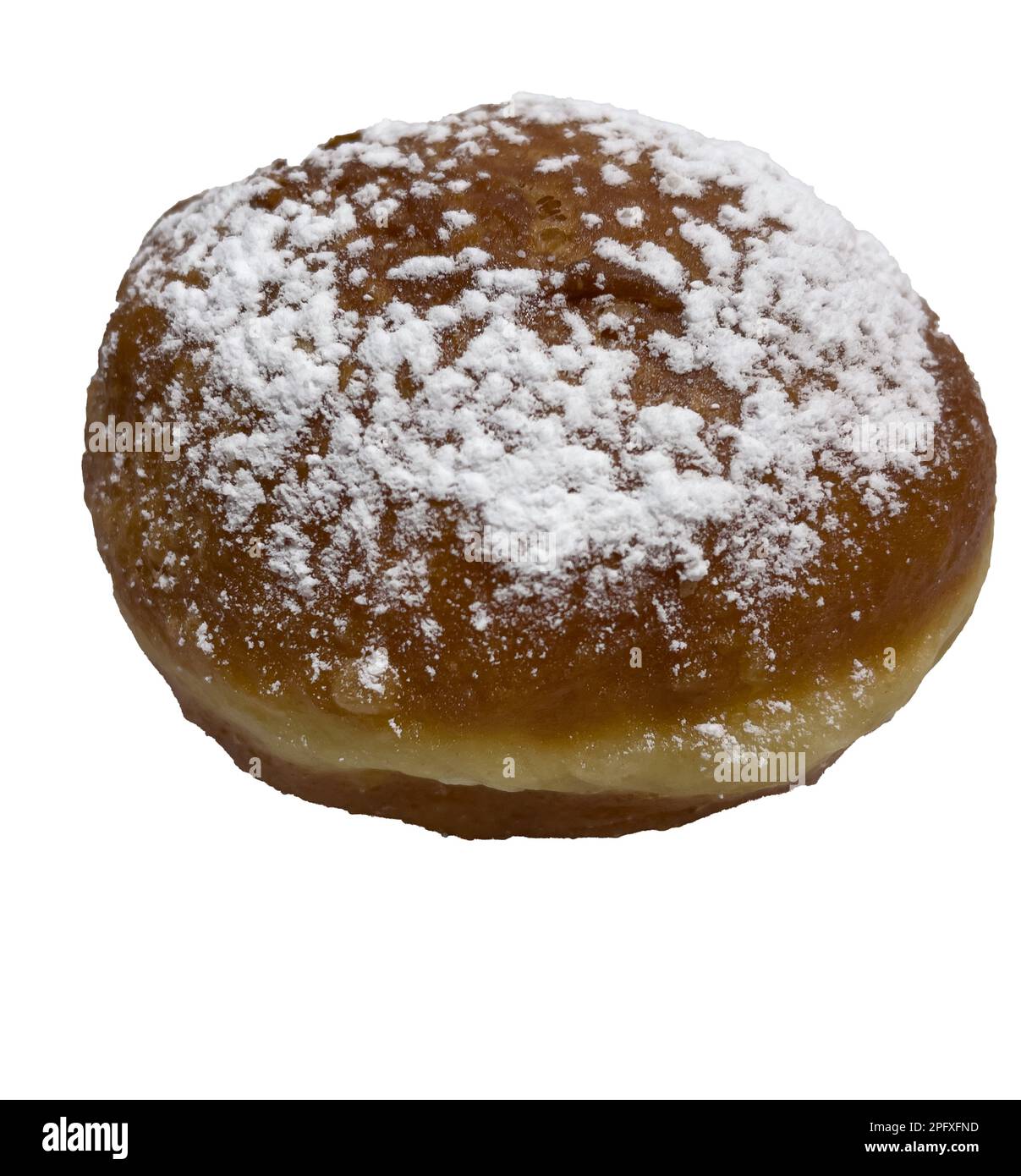 Berliner doughnut, German doghnut with icing sugar isolated on white Stock Photo