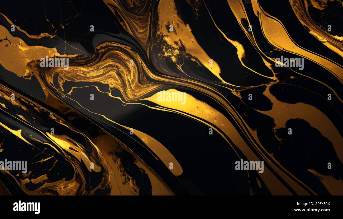 Luxury Black and Gold Marble texture background vector. Panoramic ...