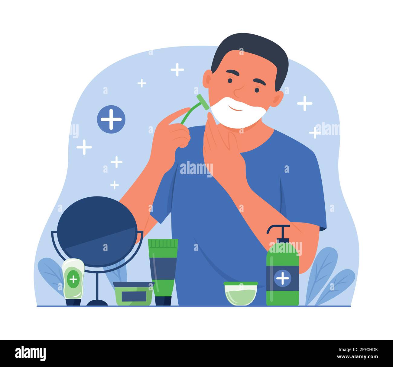 Boy shaving Stock Vector Images Alamy