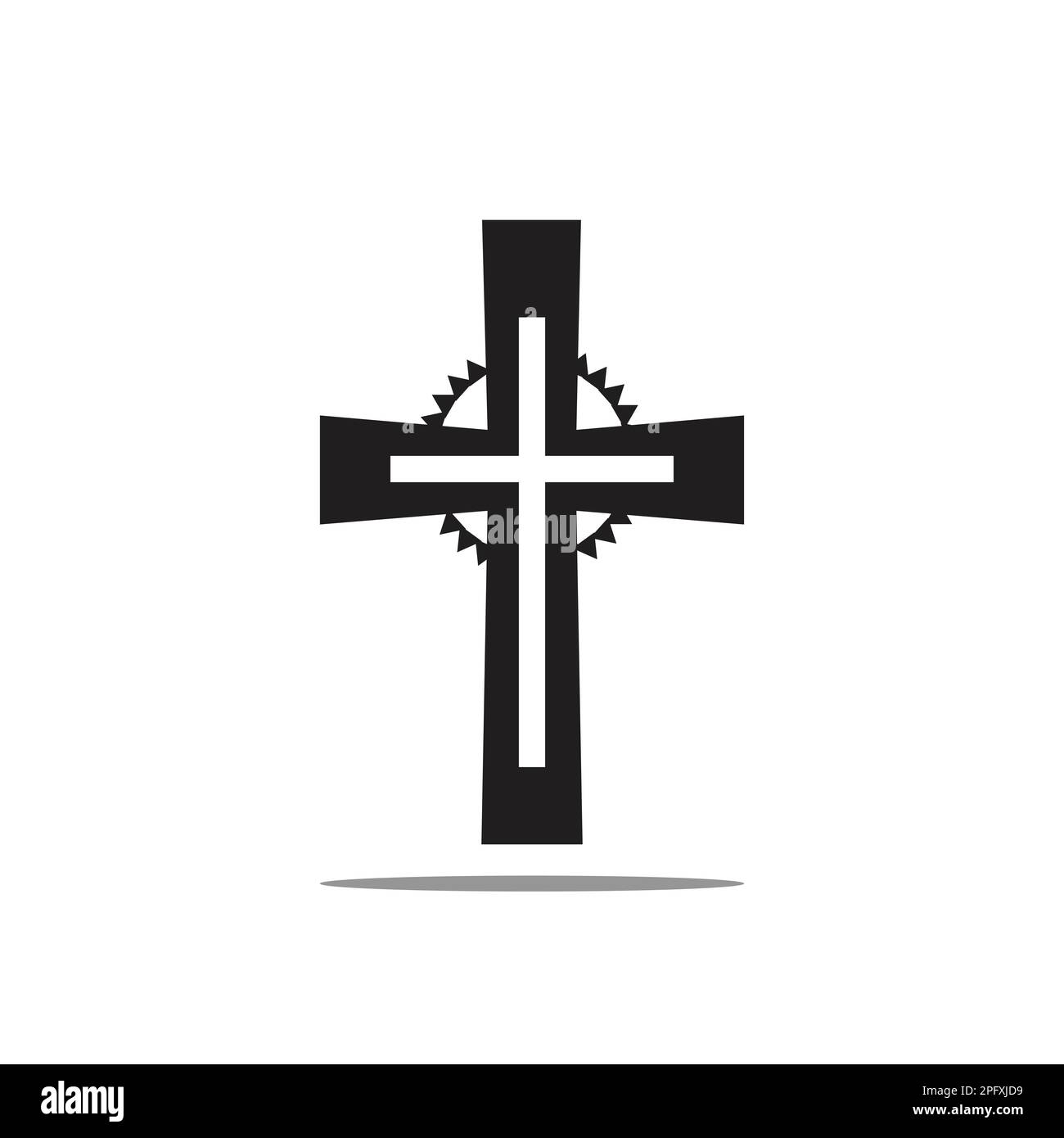 Religious cross black on a white background. Vector illustration Stock