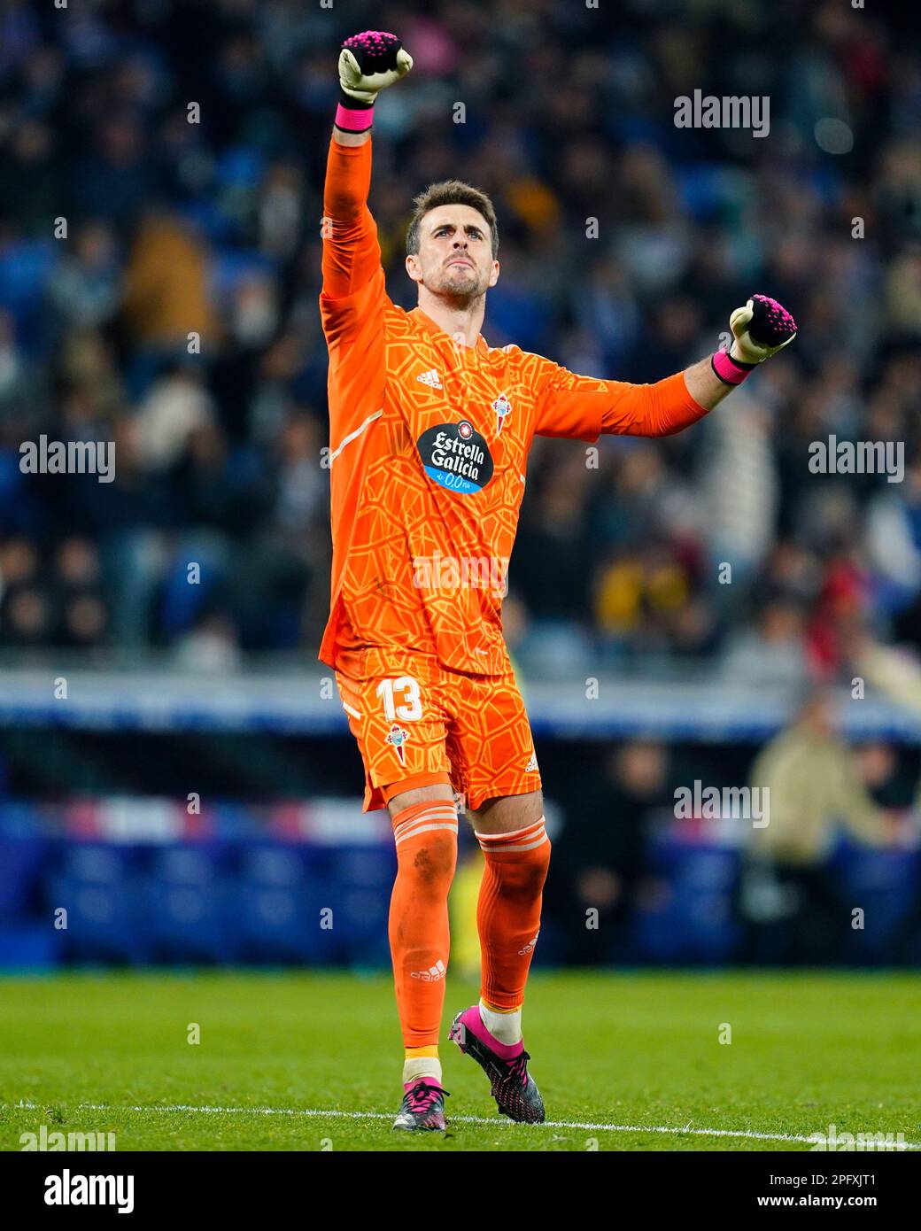 Ivan Villar of RC Celta during the La Liga match between RCD Espanyol