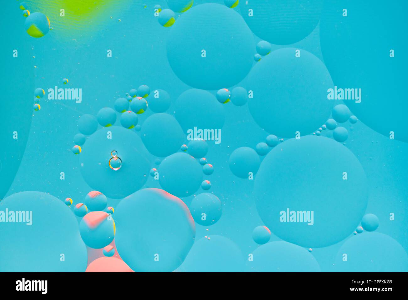 Bright abstract, multicolored background with oil circles Stock Photo
