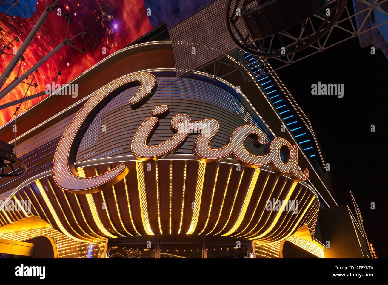 A picture of the neon signs at the Circa Resort and Casino Stock Photo ...