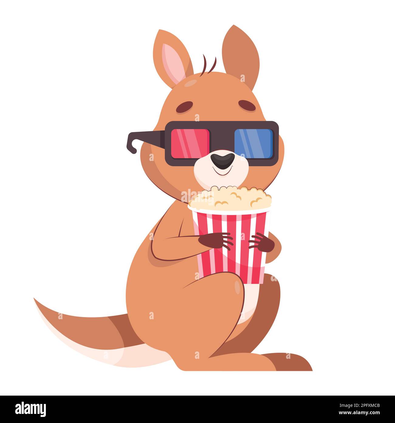 Kangaroo In 3D Movie Glasses Cartoon Vector Illustration Stock Vector kangaroo-in-3d-movie-glasses-cartoon-vector-illustration-stock-vector