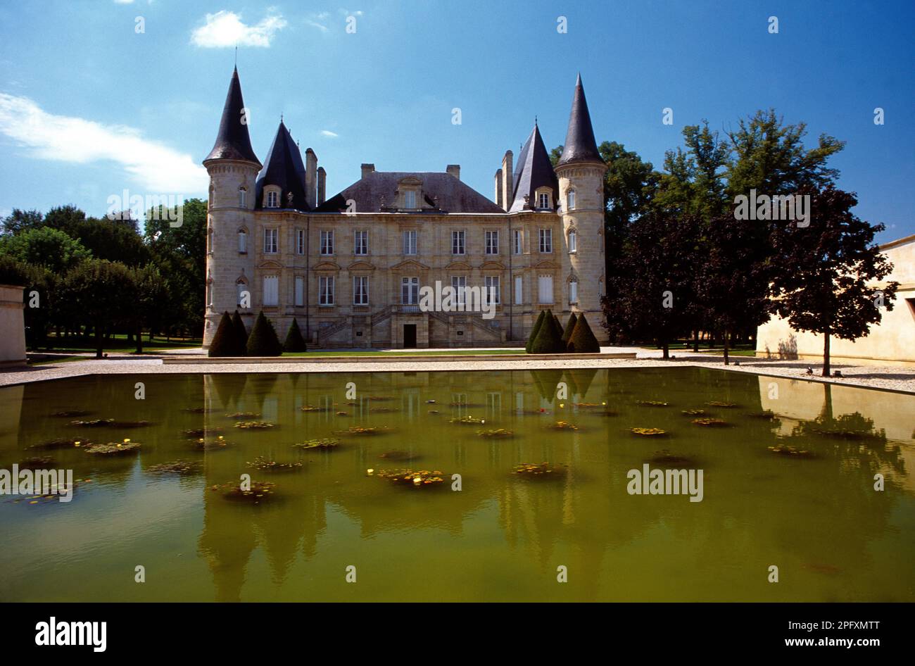 Vignoble de Bordeaux France Chateau Pichon-Longueville Historic Vineyard of Bordeaux Stock Photo